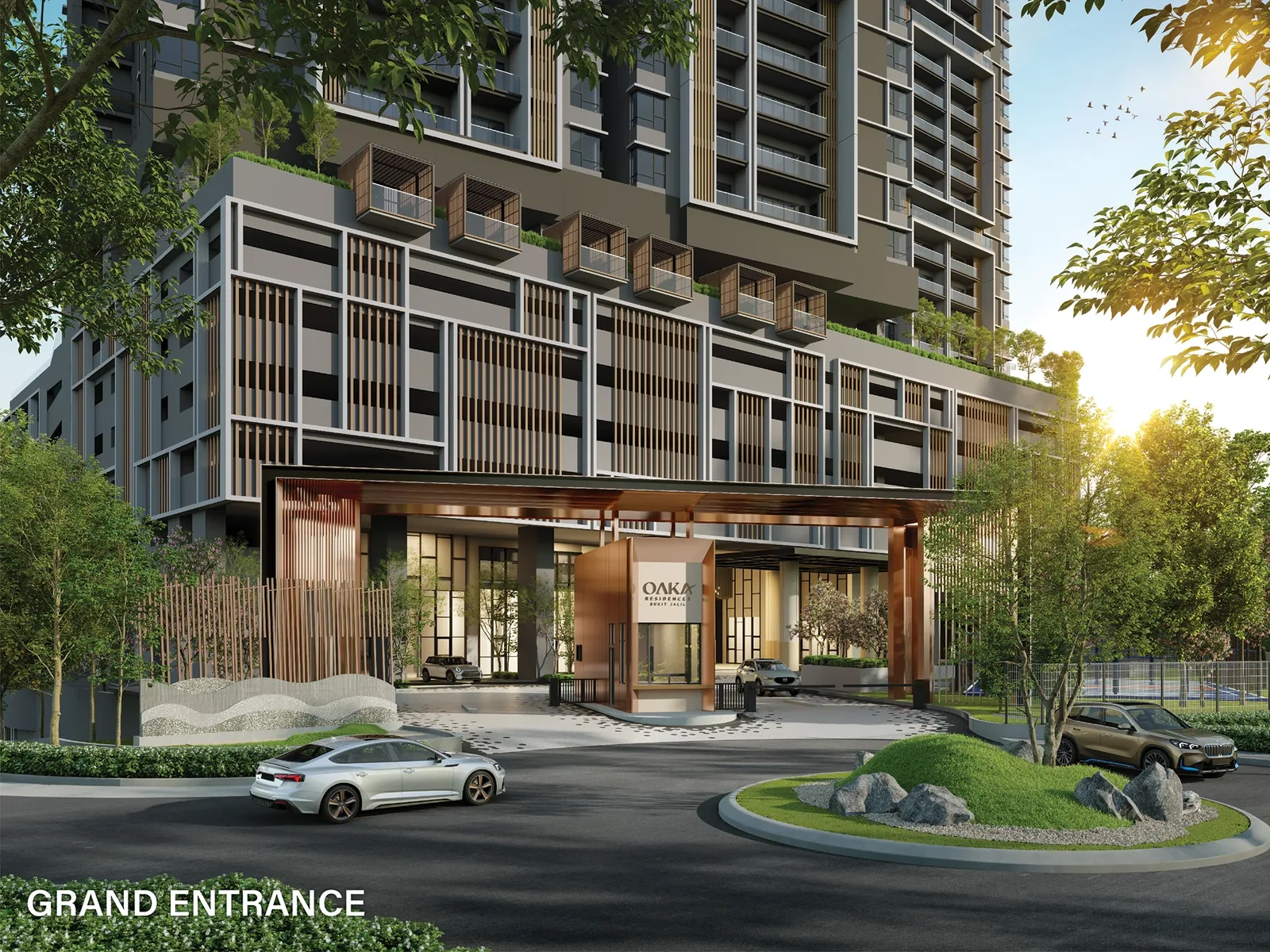 Official illustration of OAKA Residences grand entrance in Bukit Jalil