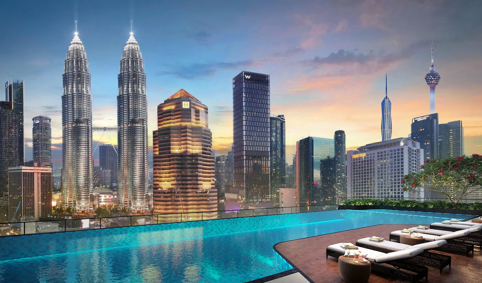 Sutera Suites Kl City Gateway — Aqua Terrace pool deck overlooking the skyline