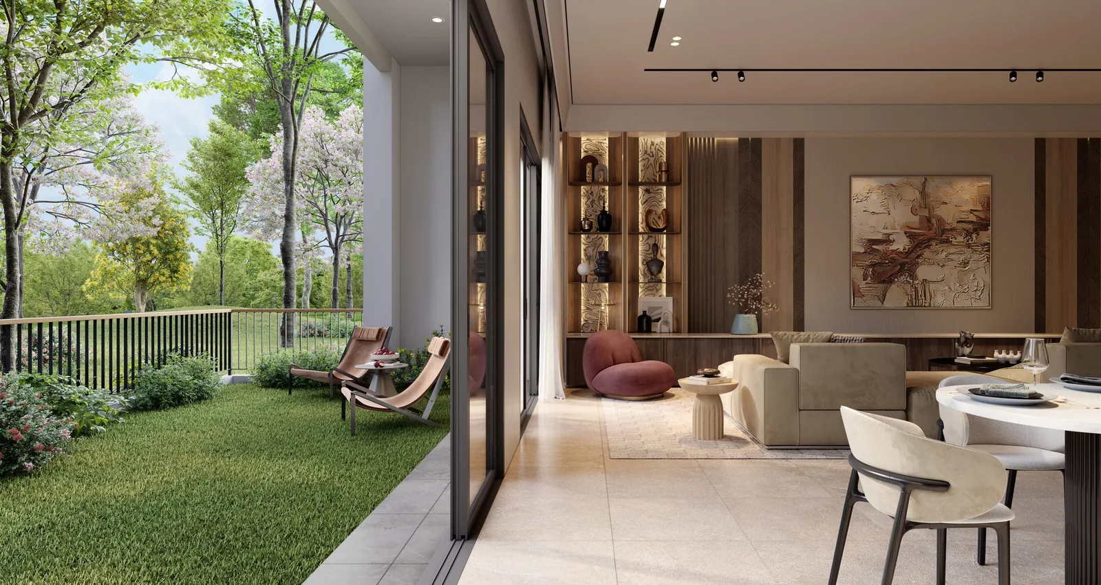 Type B private garden and living room — Zenia ParkCity Damansara rendering