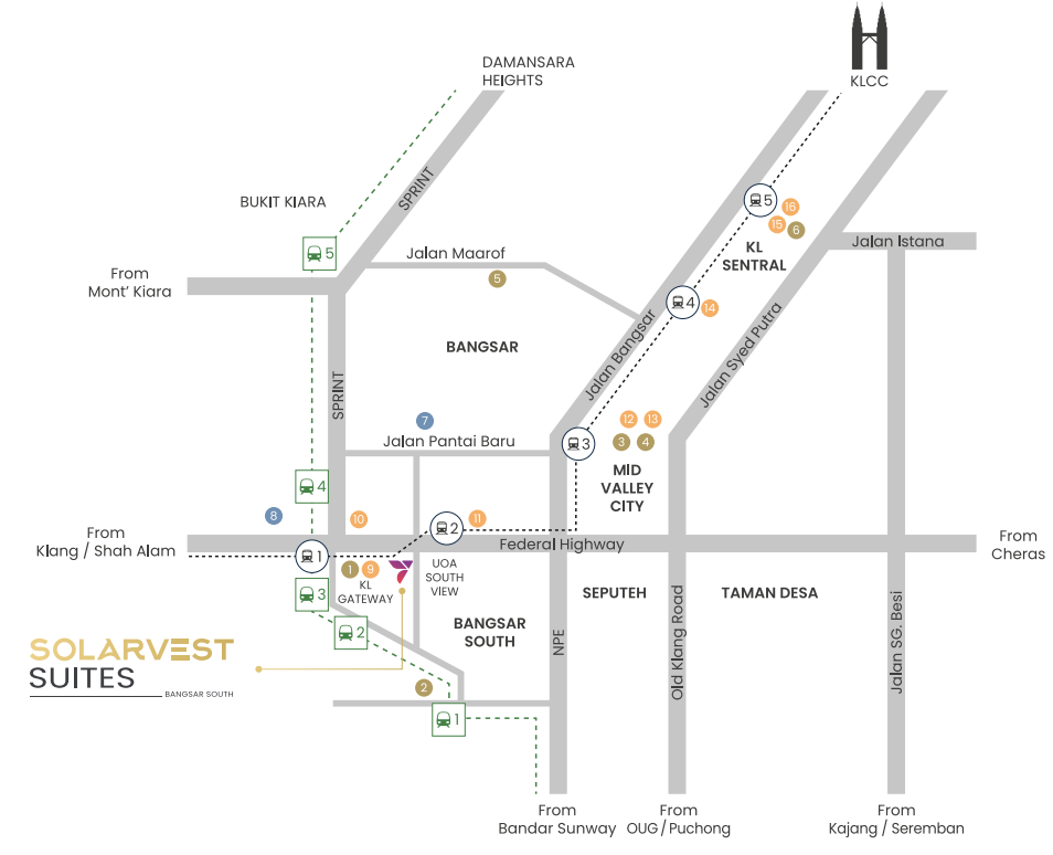 Solarvest Suites Bangsar South - Location Maps