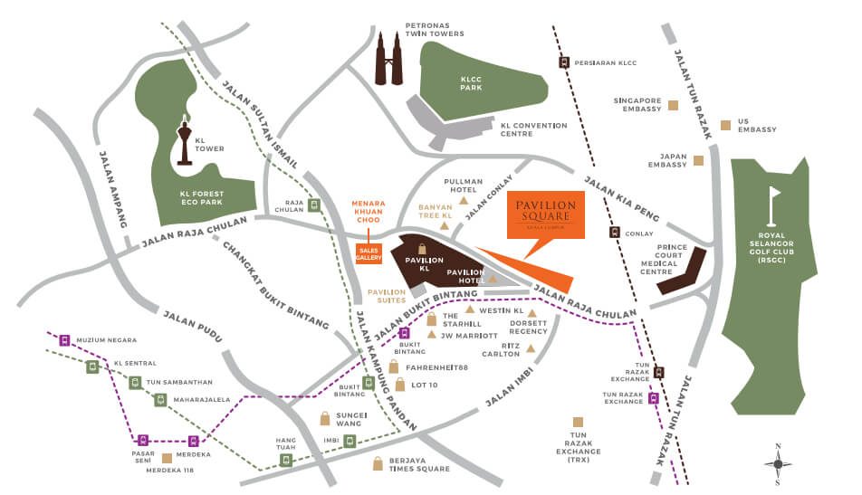 Pavillion Square Bukit Bintang Map (1)
